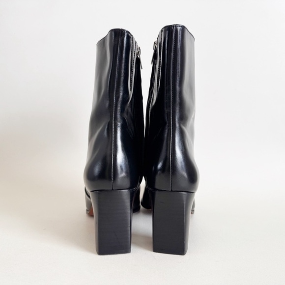 New Madewell The Zane Ankle Boot Black Leather Block Heel Square Classic US 11 - Picture 7 of 12
